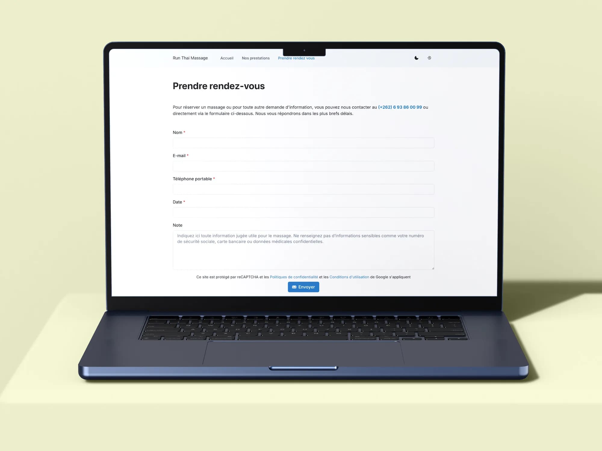 Formulaire de réservation simple et rapide